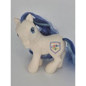 My Little Pony G3 Sparkle Pony Denim Blue Vtg 2002 Glitter Friendship Ball MLP